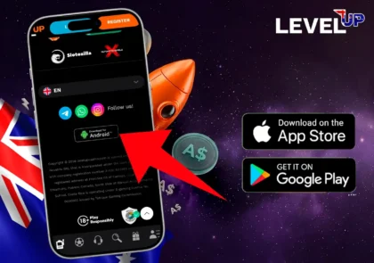 Level Up Casino native mobile applications for iOS and Android optimized for Aussie players.